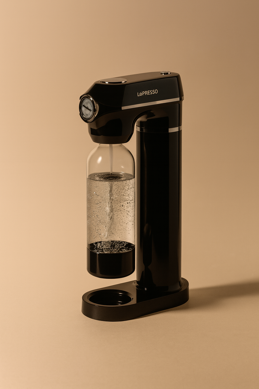 Carbonator Instant Sparkling Water 1L with CO2 Capsule LePresso- Black