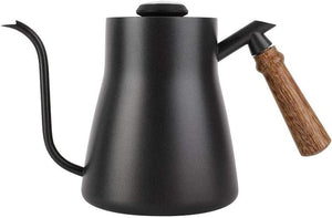 Jadeite Coffee چاديت كوفى - Kettle Gooseneck Pour Over with Thermometer 600ml Stainless Steel & Wooden Handle - Jadeite Coffee چاديت كوفى