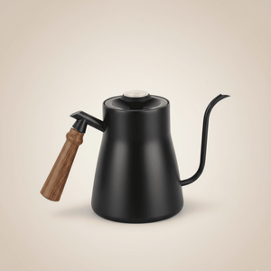 Jadeite Coffee چاديت كوفى - Kettle Gooseneck Pour Over with Thermometer 600ml Stainless Steel & Wooden Handle - Jadeite Coffee چاديت كوفى