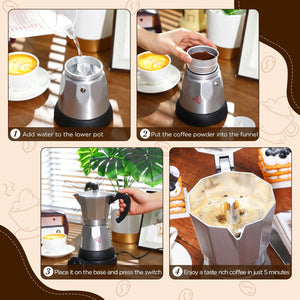 Jadeite Coffee چاديت كوفى - Moka Pot 6 Cups Electric For Espresso - 300ml - Jadeite Coffee چاديت كوفى