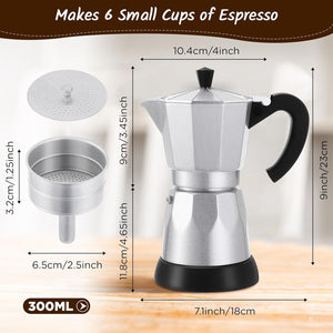 Jadeite Coffee چاديت كوفى - Moka Pot 6 Cups Electric For Espresso - 300ml - Jadeite Coffee چاديت كوفى