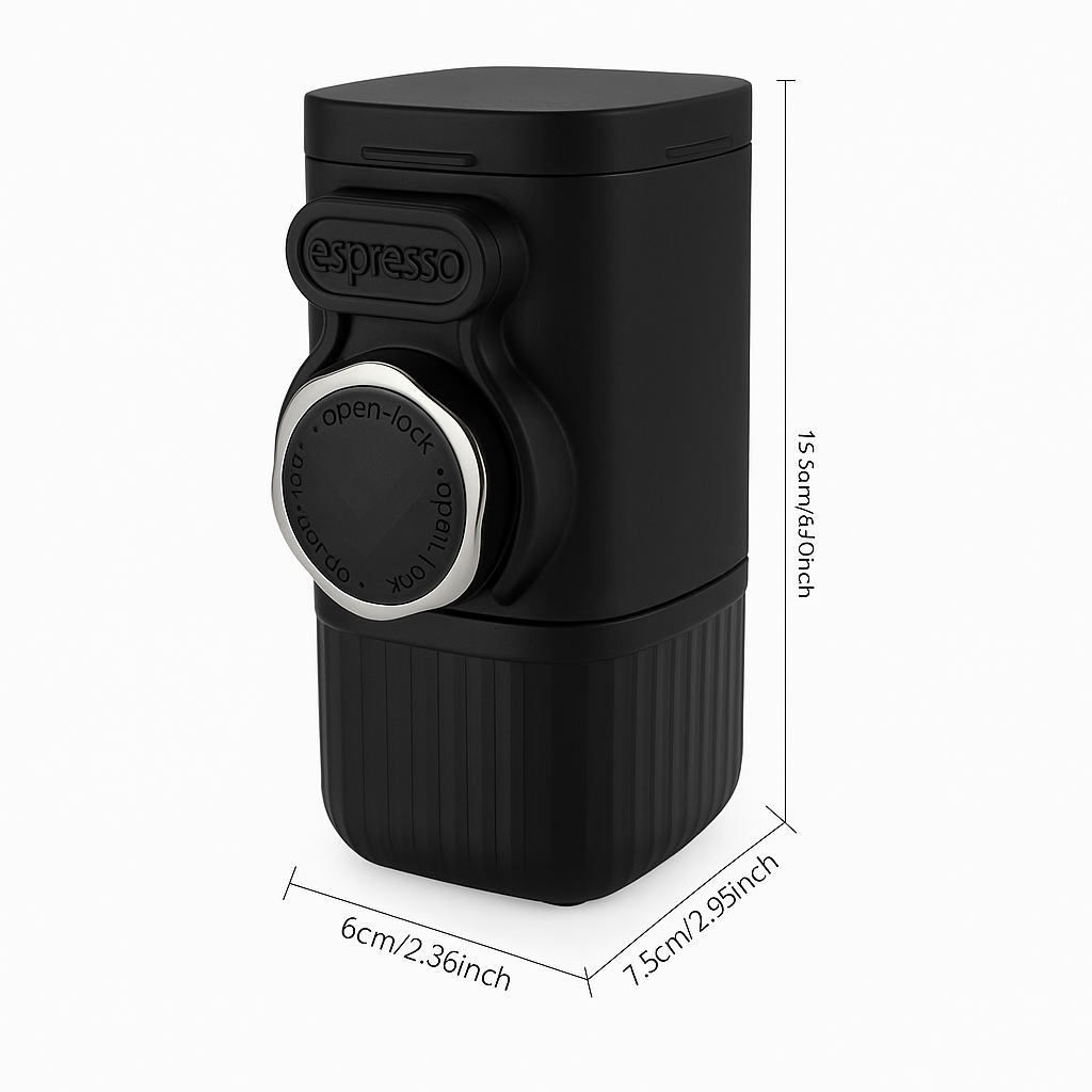 Mini Espresso Machine Green Lion Instant Pocket Coffee Maker 100mL - Black-Portable