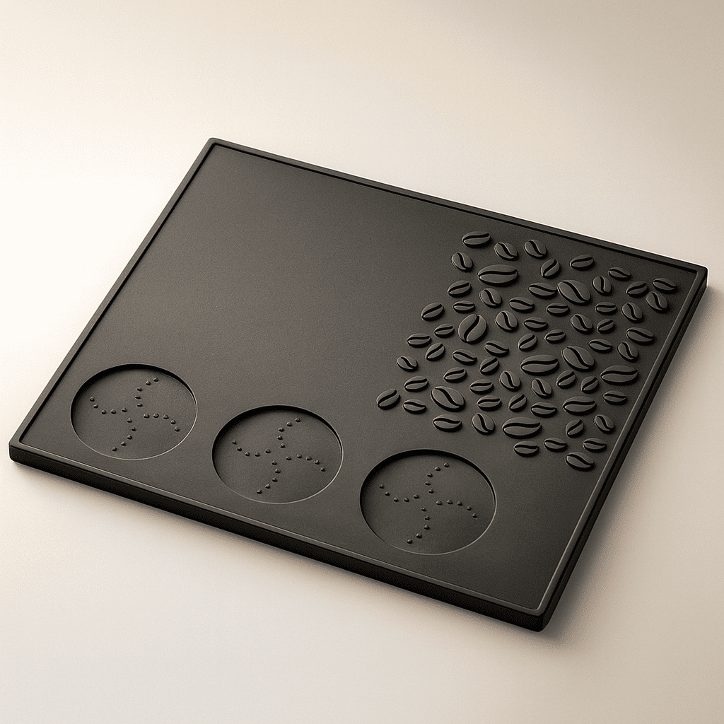 Jadeite Coffee چاديت كوفى - Bar Mat Silicone coffee beans Pattern with 3 place for Coffee tools - Jadeite Coffee چاديت كوفى