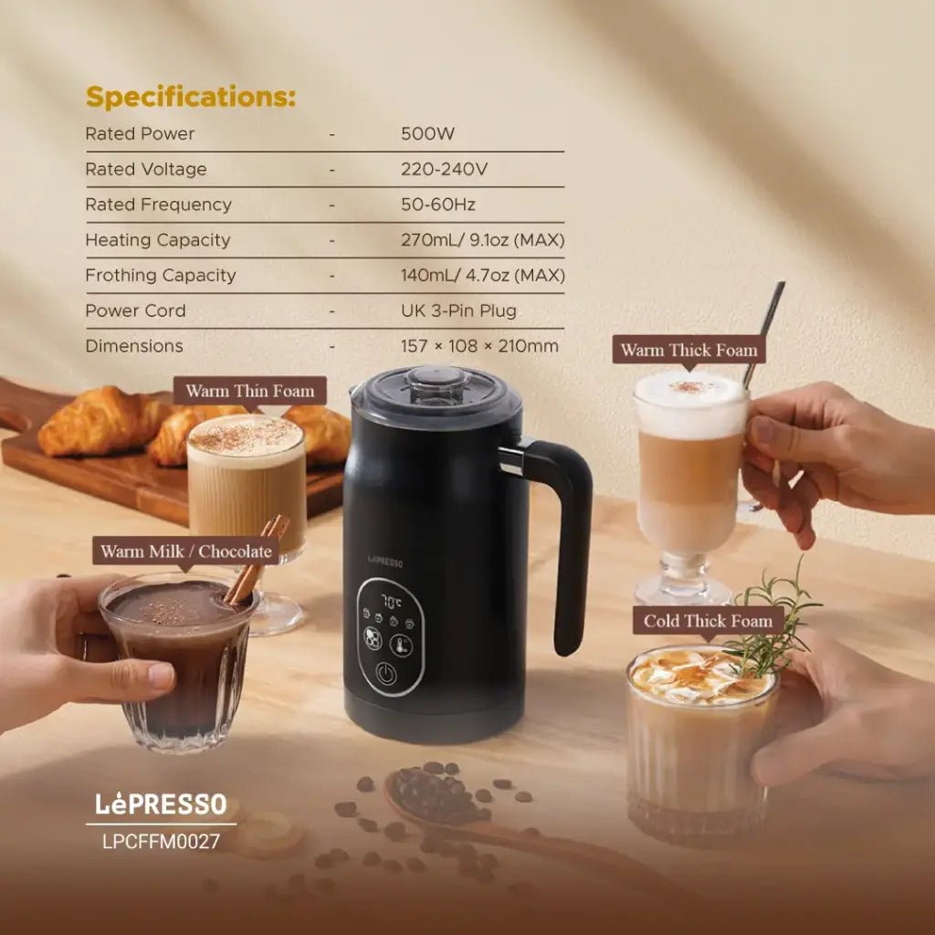 Jadeite Coffee چاديت كوفى - Four Froth Milk Frother Lepresso - Black - Jadeite Coffee چاديت كوفى
