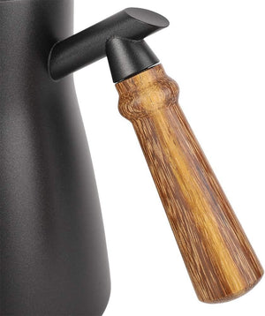 Jadeite Coffee چاديت كوفى - Kettle Gooseneck Pour Over with Thermometer 600ml Stainless Steel & Wooden Handle - Jadeite Coffee چاديت كوفى