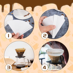 Jadeite Coffee چاديت كوفى - Paper Coffee Filters | Fits V60 & Drip Brewers 100 Pcs - Jadeite Coffee چاديت كوفى