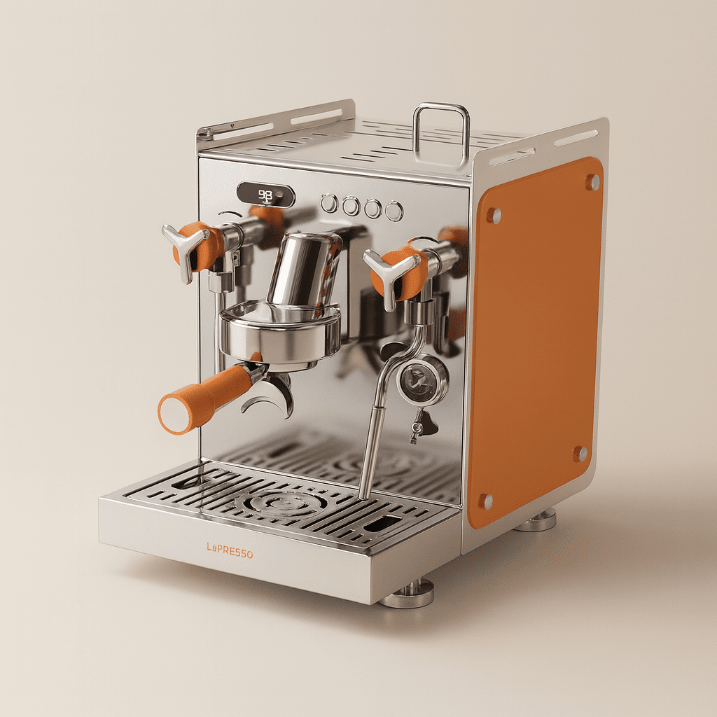 Jadeite Coffee چاديت كوفى - Professional Home Espresso Machine Silver/Orange - Jadeite Coffee چاديت كوفى