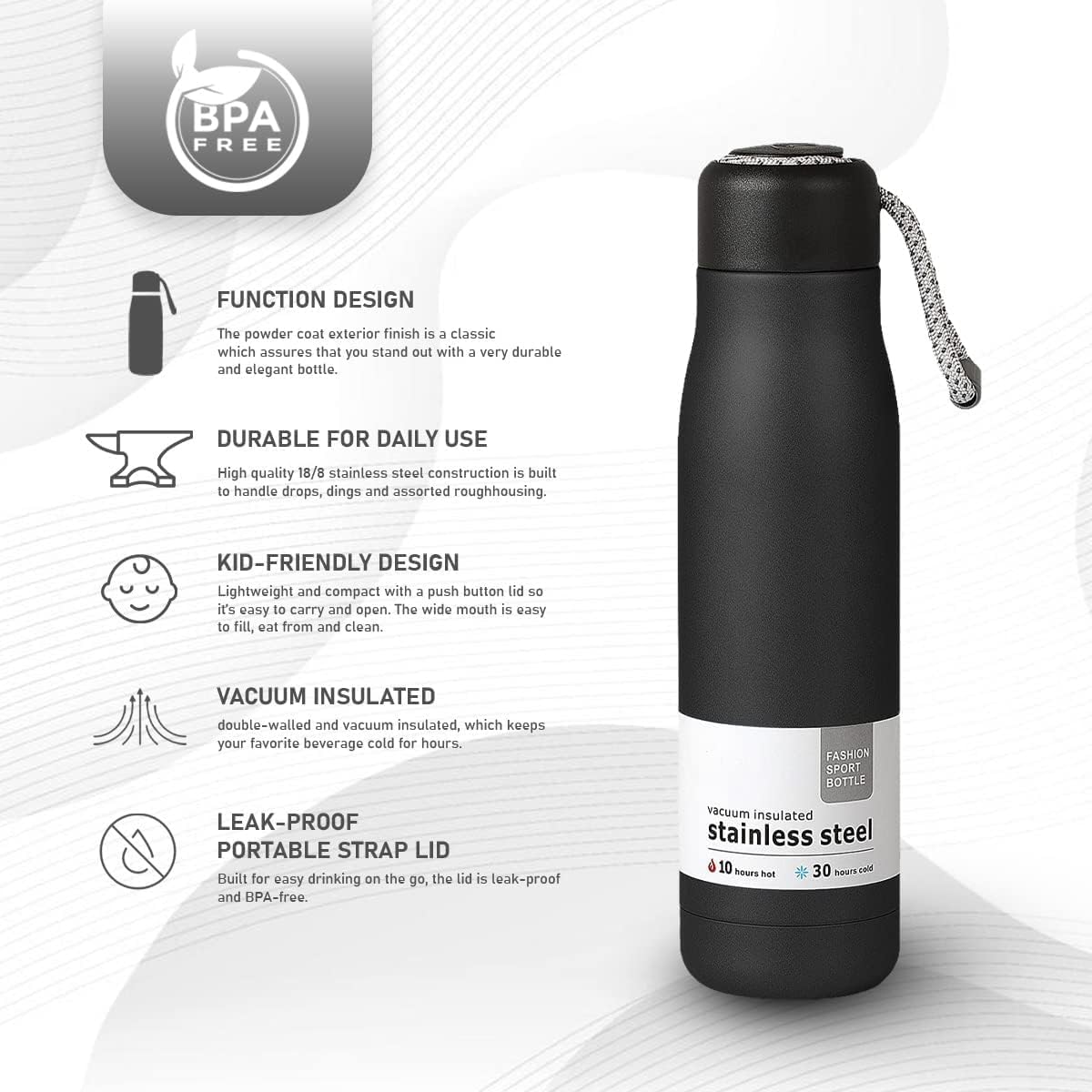 Jadeite Coffee چاديت كوفى - Vacuum Insulated Stainless Steel Sport Bottle – 500ml - Jadeite Coffee چاديت كوفى
